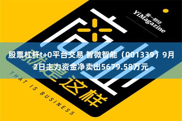 股票杠杆t+0平台交易 智微智能（001339）9月2日主力